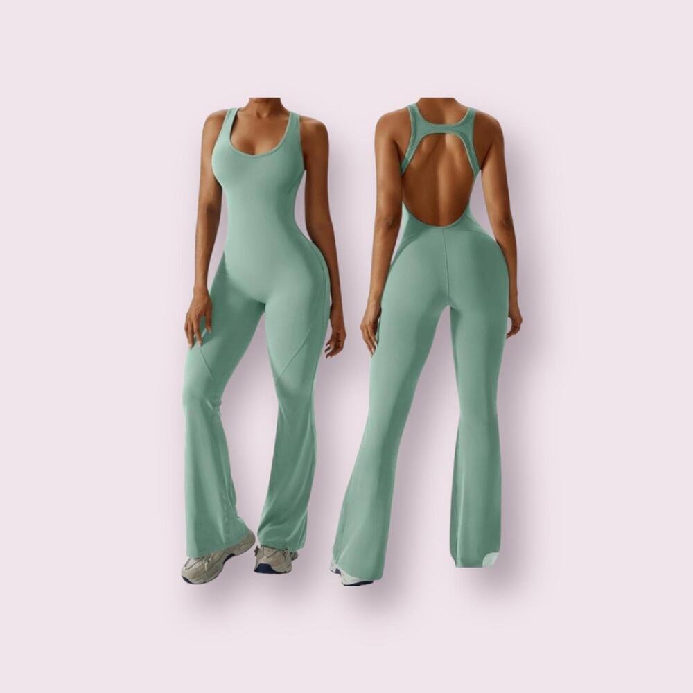Mint Green Athletic Full Body Jumper Backless Women's‎ Size Small